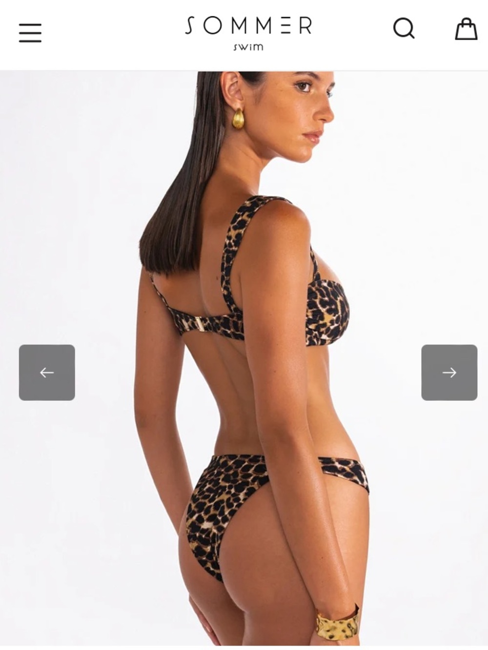 Sommer Swim Soriya Zita Leopard Luxe Balconette High Cut Bikini Set XS/S - Picture 8 of 11